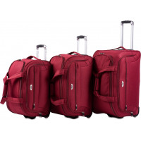 Moderní cestovní tašky CAPACITY - set S+M+L - tmavě červené