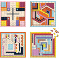 GALISON Čtvercové puzzle Frank Lloyd Wright: Textilní bloky 4x200 dílků