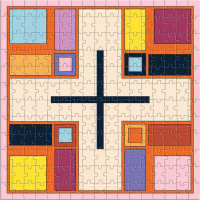 GALISON Čtvercové puzzle Frank Lloyd Wright: Textilní bloky 4x200 dílků