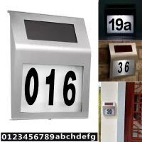 LED solární lampa s číslem domu - stříbrná LED solární lampa s číslem domu - stříbrná