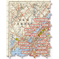 GALISON Panoramatické puzzle Mapa filmového New Yorku 1000 dílků