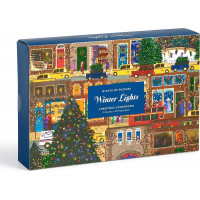 GALISON Puzzle Adventní kalendář na 12 dní Joe Laforme: Zimní světla 12x80 dílků