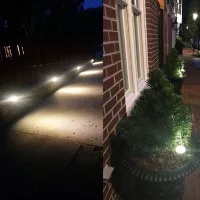 Zahradní kulatá LED solární lampa do země 8,5 cm - stříbrná