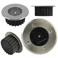 Zahradní kulatá LED solární lampa do země 8,5 cm - stříbrná Zahradní kulatá LED solární lampa do země 8,5 cm - stříbrná