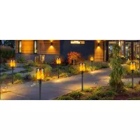 Zahradní LED solární lampa do země POCHODEŇ 78x12,5 cm - černá