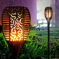 Zahradní LED solární lampa do země POCHODEŇ 78x12,5 cm - černá