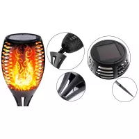 Zahradní LED solární lampa do země POCHODEŇ 78x12,5 cm - černá