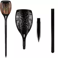 Zahradní LED solární lampa do země POCHODEŇ 78x12,5 cm - černá