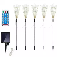 Zahradní LED solární lampy do země VĚJÍŘKY - 90 cm - 5 ks