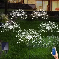 Zahradní LED solární lampy do země VĚJÍŘKY - 90 cm - 5 ks