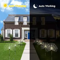 Zahradní LED solární lampy do země VĚJÍŘKY - 90 cm - 5 ks