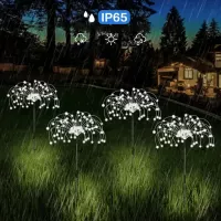 Zahradní LED solární lampy do země VĚJÍŘKY - 90 cm - 5 ks