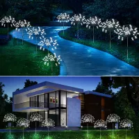 Zahradní LED solární lampy do země VĚJÍŘKY - 90 cm - 5 ks