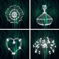 Zahradní LED solární lampy do země VĚJÍŘKY - 90 cm - 5 ks