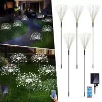 Zahradní LED solární lampy do země VĚJÍŘKY - 90 cm - 5 ks