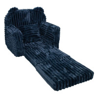 Dětské rozkládací plyšové křesílko TEDDY - tmavě modré