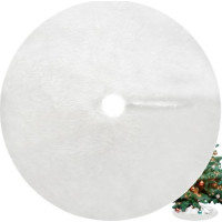 Podložka na vánoční stromeček 78 cm - imitace kožešiny - bílá
