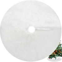 Podložka na vánoční stromeček 90 cm - imitace kožešiny - bílá