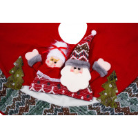 Vánoční 3D podložka pod stromeček SANTA - 80 cm - červená