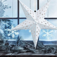 Papírová vánoční závěsná LED hvězda - noční nebe - 60 cm