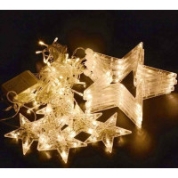 Vánoční svítící řetěz - hvězdy - 92 LED - 250x110 cm