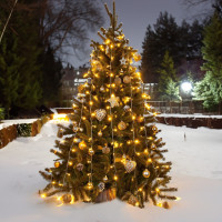 Vánoční svítící 304 LED závěs 3x3m - bílý teplý