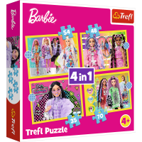 TREFL Puzzle Veselý svět Barbie 4v1 (35,48,54,70 dílků)