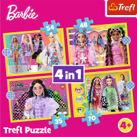 TREFL Puzzle Veselý svět Barbie 4v1 (35,48,54,70 dílků)