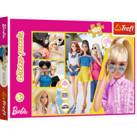 TREFL Třpytivé puzzle Barbie 100 dílků