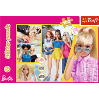 TREFL Třpytivé puzzle Barbie 100 dílků