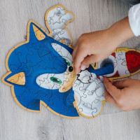 TREFL Wood Craft Junior puzzle Chytrý Ježek Sonic 50 dílků