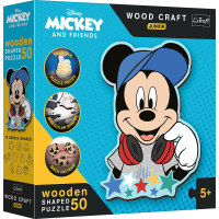 TREFL Wood Craft Junior puzzle Ve světě Mickeho Mouse 50 dílků