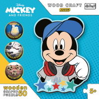 TREFL Wood Craft Junior puzzle Ve světě Mickeho Mouse 50 dílků