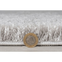 Kusový koberec Shaggy Teddy Grey kruh