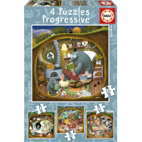 EDUCA Puzzle Lesní příběhy 4v1 (12,16,20,25 dílků)