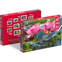 CHERRY PAZZI Puzzle Růžové květy lotusu 500 dílků