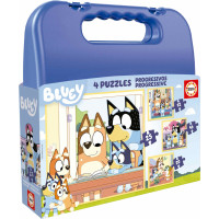 EDUCA Puzzle v kufříku Bluey 4v1 (12,16,20,25 dílků)