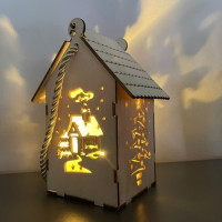 Adventní dřevěná LED lucerna - Betlém