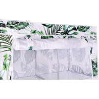 Textilní skříň MIRA Monstera s 6 policemi - bílá/zelená