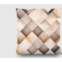 Dekorační polštář - 3D dřevo - 45x45 cm