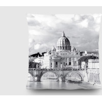 Dekorační polštář - Řím a hodiny - 45x45 cm