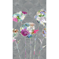 Designový závěs - Barevné květiny s motýlky - 140x245 cm