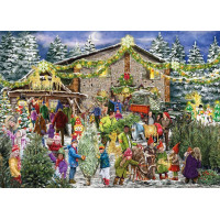 FALCON Puzzle Farma s vánočními stromky 2x1000 dílků