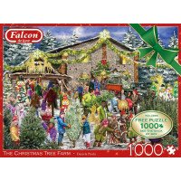 FALCON Puzzle Farma s vánočními stromky 2x1000 dílků