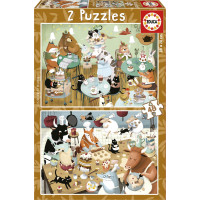 EDUCA Puzzle Lesní příběhy 2x48 dílků