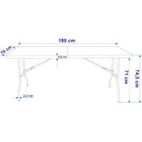 Cateringový stůl BALI 180 cm - bílý