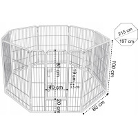 Kovová ohrádka pro pejsky CORSO - 8dílná - 80x100 cm