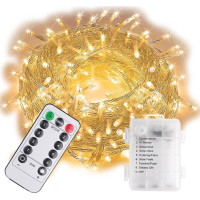 Vánoční LED osvětlení s dálkovým ovládáním 100 diod - 10 m - teplá bílá