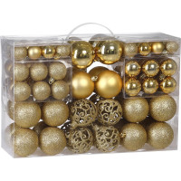 Vánoční závěsné baňky na stromeček REGALO 100 ks - zlaté