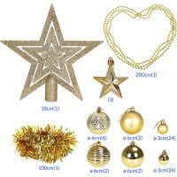 Vánoční závěsné baňky na stromeček ESTRELLA 66 kusů - zlaté